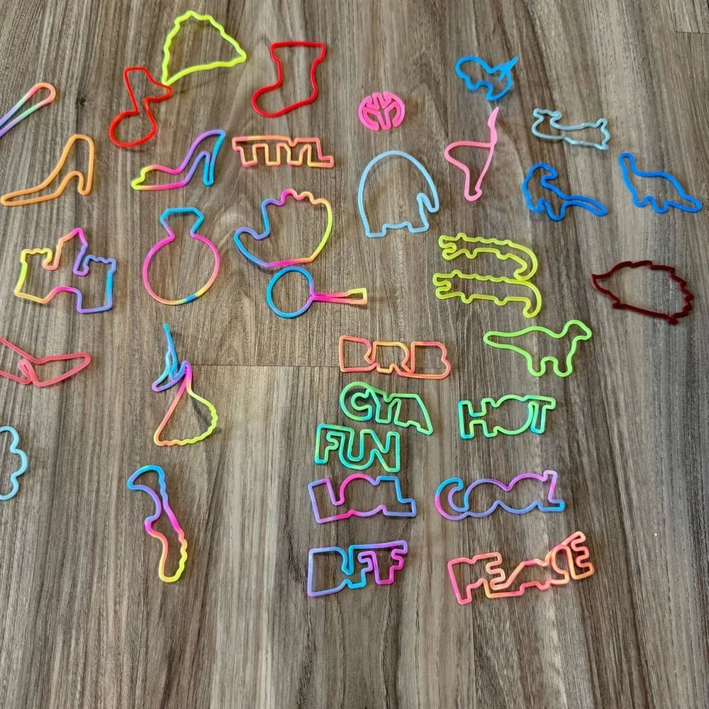 Silly Bandz Assorted Neon Silicone Shape Bands for Kids - Multicolor